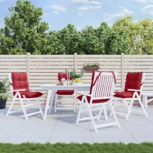   vidaXL 4 db bordó oxford-szövet alacsony háttámlájú székpárna