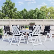   vidaXL 6 db fekete kockás oxford szövet alacsony háttámlájú székpárna