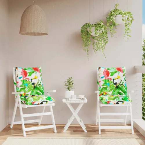 vidaXL 2 db többszínű oxford szövet alacsony háttámlájú székpárna