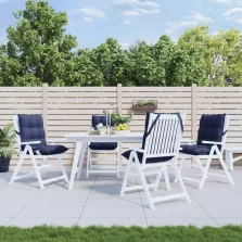   vidaXL 4 db tengerészkék oxford szövet alacsony háttámlájú székpárna