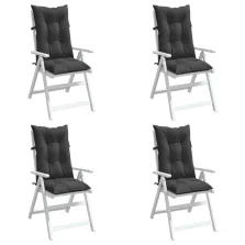   vidaXL 4 db antracit szövet magas háttámlájú székpárna 120x50x7 cm