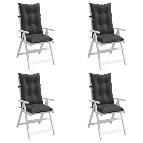 vidaXL 4 db antracit szövet magas háttámlájú székpárna 120x50x7 cm