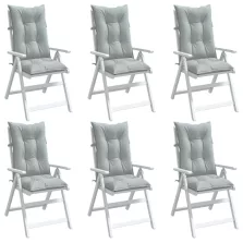   vidaXL 6 db világosszürke szövet magas háttámlájú székpárna 120x50x7cm