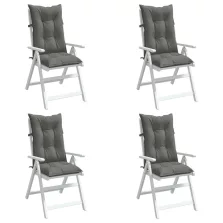   vidaXL 4 db sötétszürke szövet magas háttámlájú székpárna 120x50x7 cm