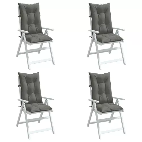 vidaXL 4 db sötétszürke szövet magas háttámlájú székpárna 120x50x7 cm