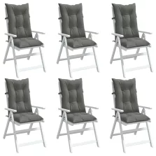   vidaXL 6 db sötétszürke szövet magas háttámlájú székpárna 120x50x7 cm