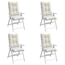   vidaXL 4 db krémszínű szövet magas háttámlájú székpárna 120x50x7 cm