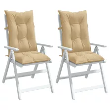   vidaXL 2 db melange bézs szövet magas háttámlájú székpárna 120x50x7 cm