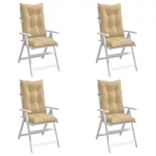   vidaXL 4 db melange bézs szövet magas háttámlájú székpárna 120x50x7 cm