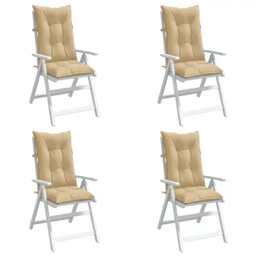 vidaXL 4 db melange bézs szövet magas háttámlájú székpárna 120x50x7 cm