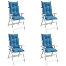   vidaXL 4 db melange kék szövet magas háttámlájú székpárna 120x50x7 cm