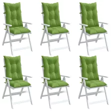   vidaXL 6 db melange zöld szövet magas háttámlájú székpárna 120x50x7 cm