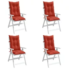   vidaXL 4 db melange piros szövet magas háttámlájú székpárna 120x50x7cm