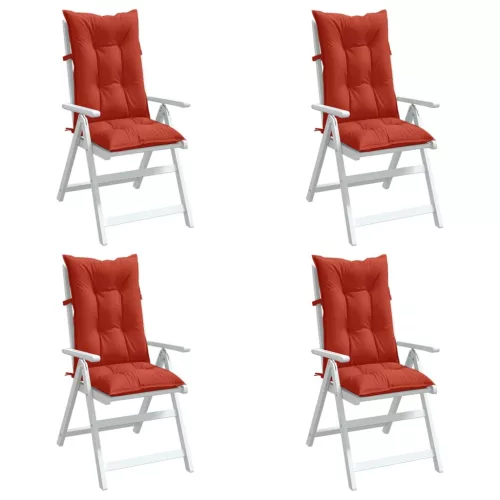 vidaXL 4 db melange piros szövet magas háttámlájú székpárna 120x50x7cm