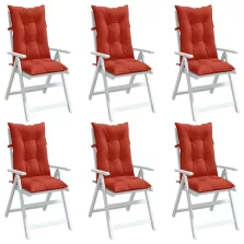   vidaXL 6 db melange piros szövet magas háttámlájú székpárna 120x50x7cm