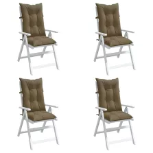   vidaXL 4 db tópszínű szövet magas háttámlájú székpárna 120x50x7 cm