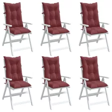   vidaXL 6 db melange bordó szövet magas háttámlájú székpárna 120x50x7cm