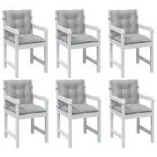   vidaXL 6db melange világosszürke szövet háttámlás székpárna 100x50x7cm
