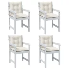   vidaXL 4 db melange krémszínű szövet háttámlás székpárna 100x50x7 cm