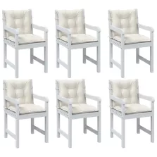   vidaXL 6 db melange krémszínű szövet háttámlás székpárna 100x50x7 cm