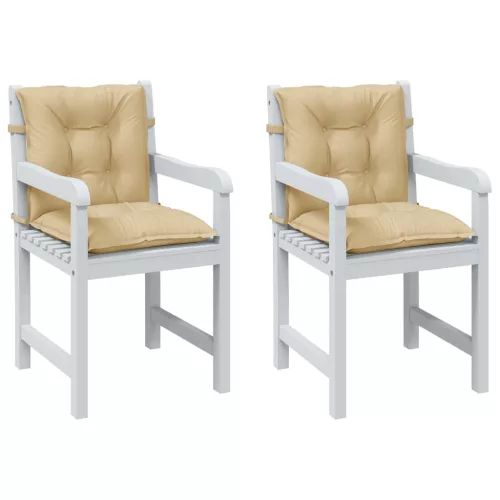 vidaXL 2db melange bézs szövet alacsony háttámlás székpárna 100x50x7cm