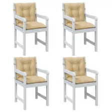   vidaXL 4db melange bézs szövet alacsony háttámlás székpárna 100x50x7cm