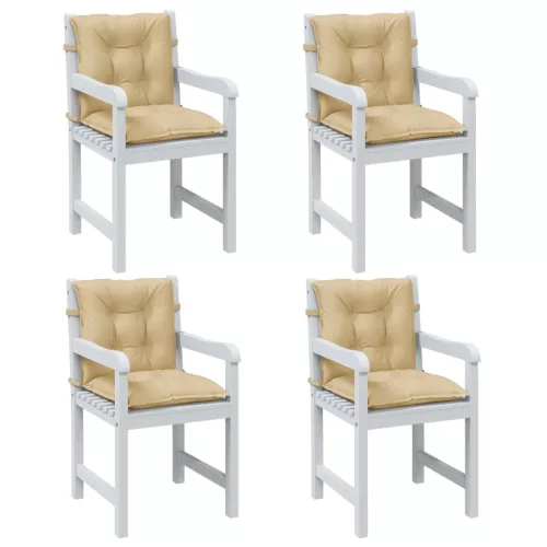 vidaXL 4db melange bézs szövet alacsony háttámlás székpárna 100x50x7cm