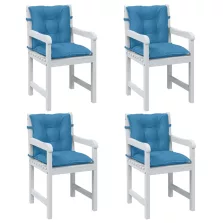  vidaXL 4 db melange kék szövet alacsony háttámlás székpárna 100x50x7cm