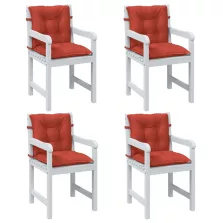   vidaXL 4 db melange piros szövet háttámlás székpárna 100x50x7 cm