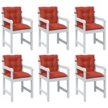   vidaXL 6 db melange piros szövet háttámlás székpárna 100x50x7 cm