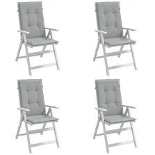   vidaXL 4 db világosszürke szövet magas háttámlájú székpárna 120x50x4cm