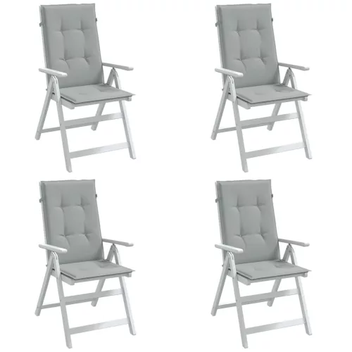 vidaXL 4 db világosszürke szövet magas háttámlájú székpárna 120x50x4cm