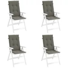   vidaXL 4 db sötétszürke szövet magas háttámlájú székpárna 120x50x4 cm