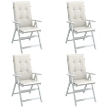   vidaXL 4 db krémszínű szövet magas háttámlájú székpárna 120x50x4 cm