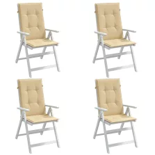   vidaXL 4 db melange bézs szövet magas háttámlájú székpárna 120x50x4 cm