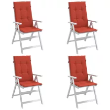   vidaXL 4 db melange piros szövet magas háttámlájú székpárna 120x50x4cm