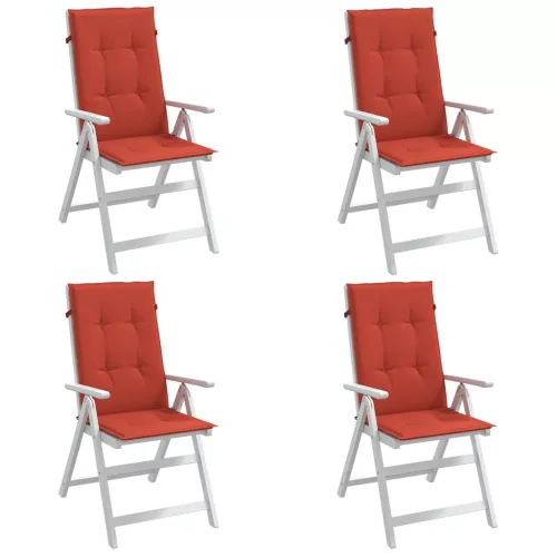 vidaXL 4 db melange piros szövet magas háttámlájú székpárna 120x50x4cm