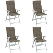   vidaXL 4 db tópszínű szövet magas háttámlájú székpárna 120x50x4 cm