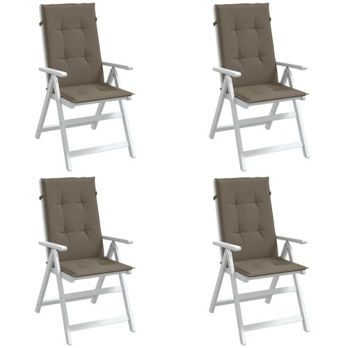 vidaXL 4 db tópszínű szövet magas háttámlájú székpárna 120x50x4 cm