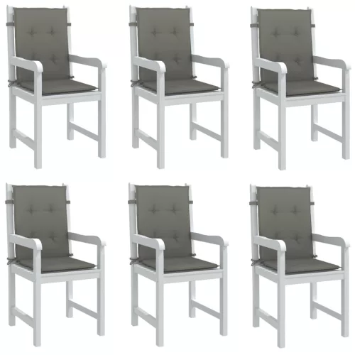 vidaXL 6 db melange sötétszürke szövet háttámlás székpárna 100x50x4 cm