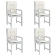  vidaXL 4 db melange krémszínű szövet háttámlás székpárna 100x50x4 cm