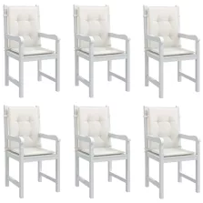   vidaXL 6 db melange krémszínű szövet háttámlás székpárna 100x50x4 cm