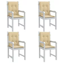   vidaXL 4db melange bézs szövet alacsony háttámlás székpárna 100x50x4cm