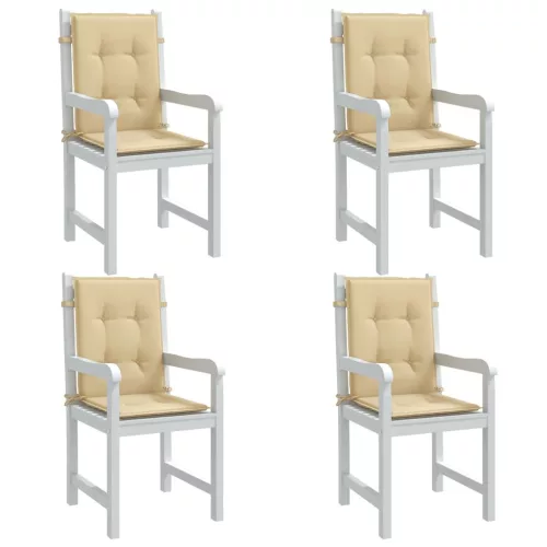 vidaXL 4db melange bézs szövet alacsony háttámlás székpárna 100x50x4cm