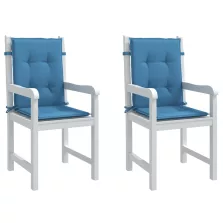   vidaXL 2 db melange kék szövet alacsony háttámlás székpárna 100x50x4cm