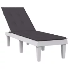   vidaXL melange antracitszürke szövet nyugágypárna (75+105) x 50 x 4 cm