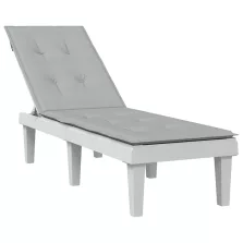   vidaXL melange világosszürke szövet nyugágypárna (75+105) x 50 x 4 cm