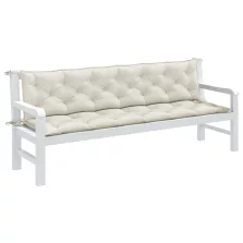   vidaXL 2 db melange krémszínű szövet kerti padpárna 200 x 50 x 7 cm