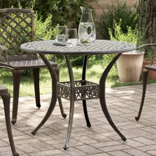   vidaXL bronzszínű öntött alumínium kerti asztal Ø90x75 cm