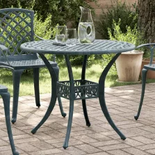 vidaXL fekete öntött alumínium kerti asztal Ø90x75 cm